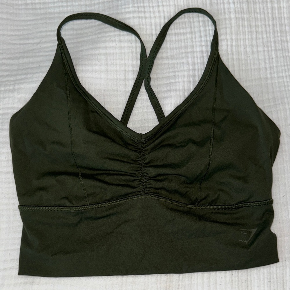 Women's Olive Green Sporty Crop Top
